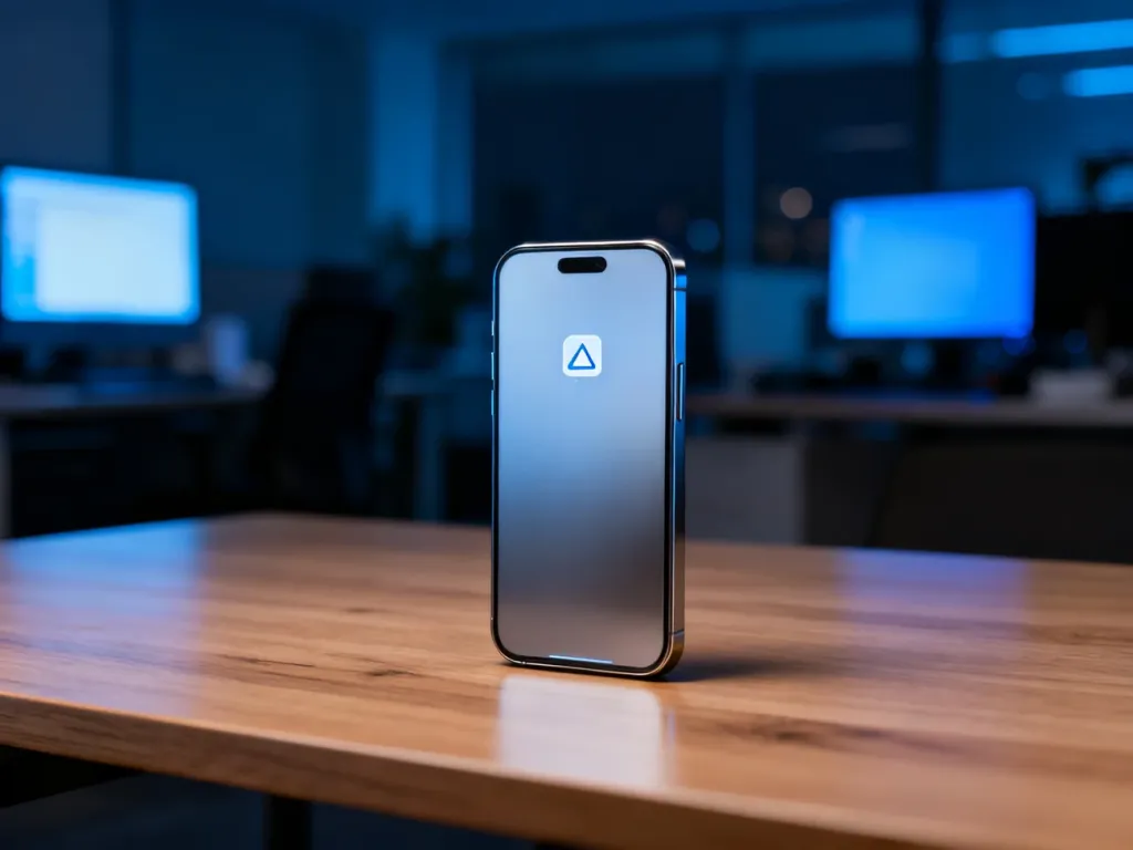 Nowoczesny smartfon z powiadomieniem na biurku, symbolizujący szybką reakcję w komunikacji kryzysowej.